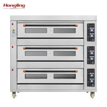 Horno a gas de 3 pisos y 9 bandejas
